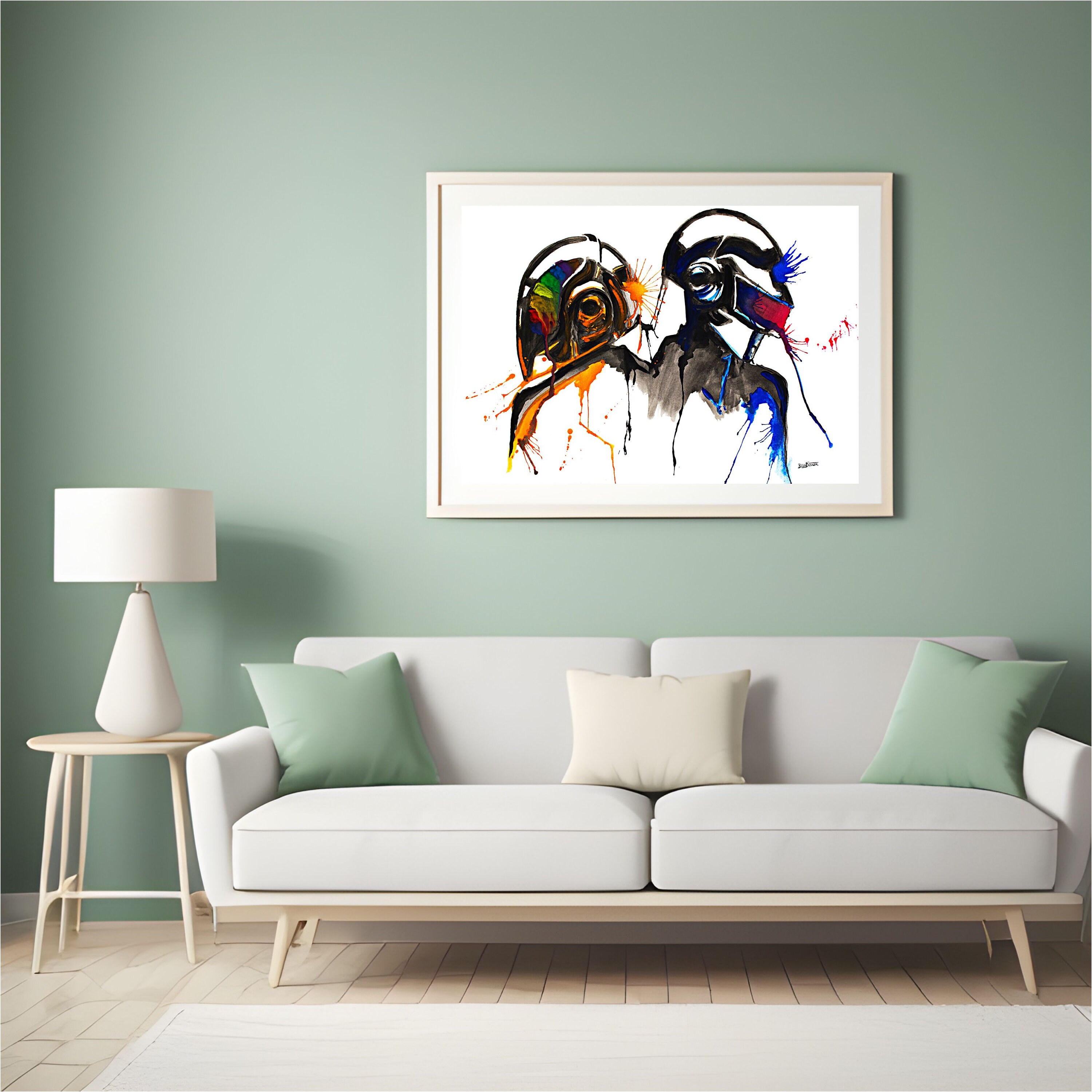 Daft Punk Phoenix Art Print by Beau Singer, Print, Prints, Digital Prints, Vintage, Wall Art