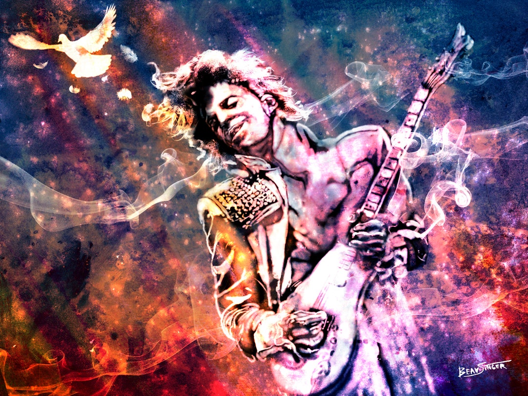Prince My Guitar Gently Weeps Art Print Print Prints Etsy