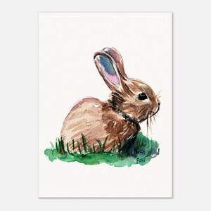 Baby Bunny, Animal Nursery Art, bunny watercolor, animal watercolor, animal painting, bunny nursery, art print, rabbit art,