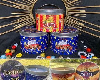 Sun & Moon | FNAF | Horror Aesthetic | Spiritual Alternative Label Option | Soy | 8oz | Handmade | Candle