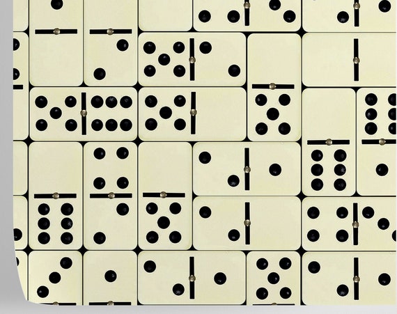 Black and White Modern Wallpaper with Dominoes Pieces Polka Dots Wall Art