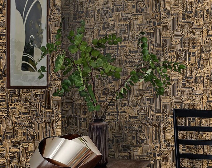 New York Bright City Skyscraper Wallpaper, NYC Modern Cityscape Wall art Architectural Wall Mural