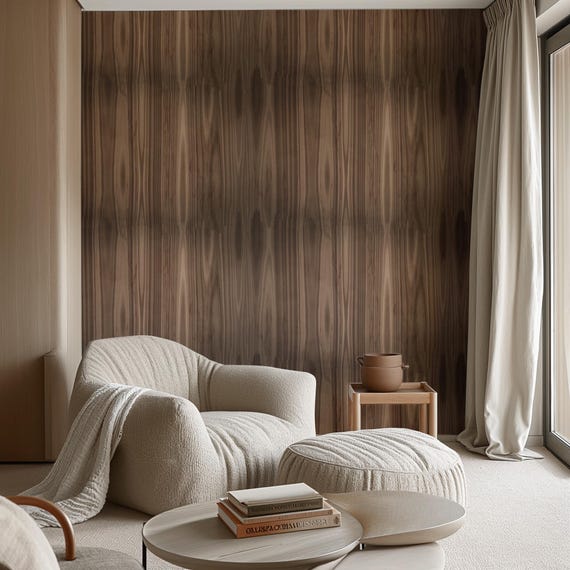 Wood Effect Wallpaper - Realistic Brown Tones, Modern Eco-Friendly Wall Decor for Home & Office, Natural Design