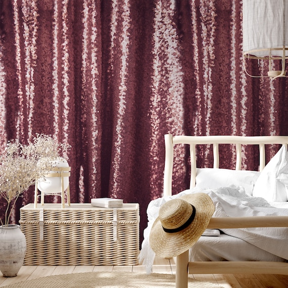 Pink Sequin Curtain Wallpaper - Add Some Glam to Your Space!