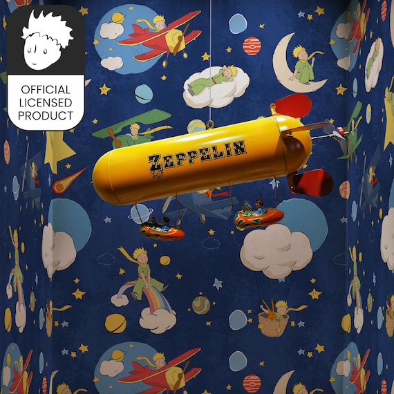 Official Little Prince Flying Adventures Wallpaper - Colorful Aviation Pattern for Kids Room & Playroom Decor