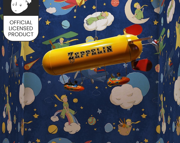 Official Little Prince Flying Adventures Wallpaper - Colorful Aviation Pattern for Kids Room & Playroom Decor