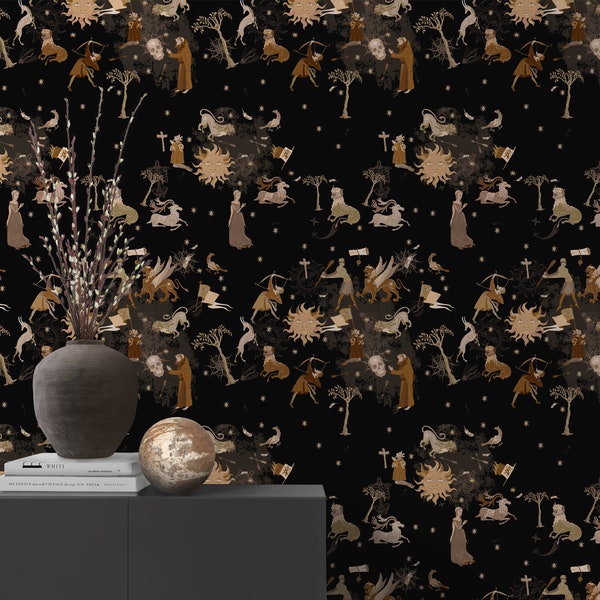 Medieval Wallpaper - Etsy