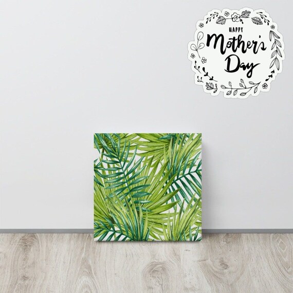 Tropical Print Canvas useful gifts also for coffee bar decor, aesthetic framed home inspo