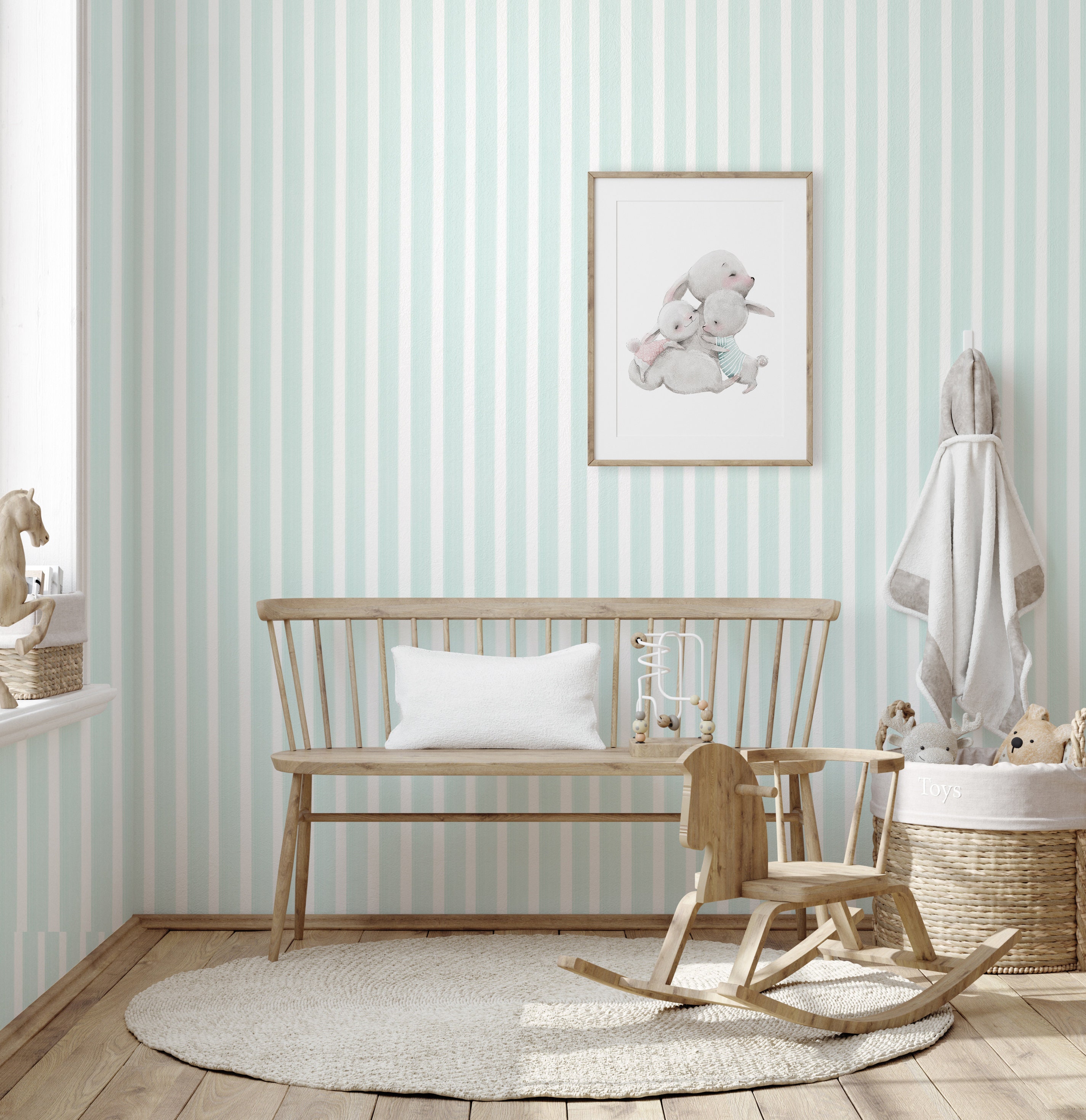 Pastel Striped Kids Room Wallpaper  WallMantra