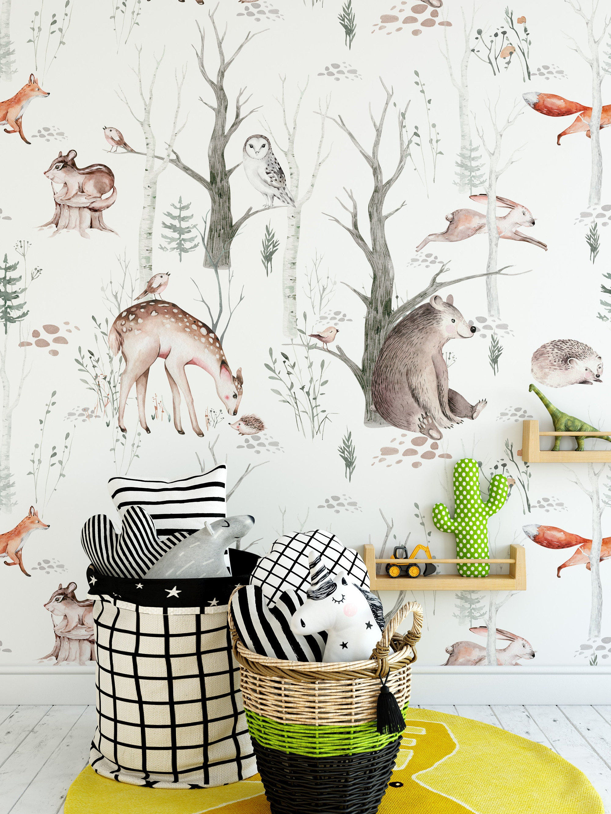 Buy WOODLAND WALLPAPER FOREST Wall Mural Jungle Nursery Decor Online in  India  Etsy