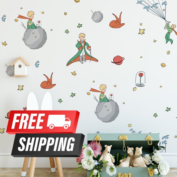 The Petit Prince Wallpaper, The Little Prince Wall Art for kid's room decor, Nursery Wall Decor