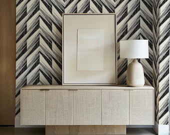 Ikat Wallpaper Bold Geometric Pattern | Boho Wall Decor for Living Room & Bedroom Accent