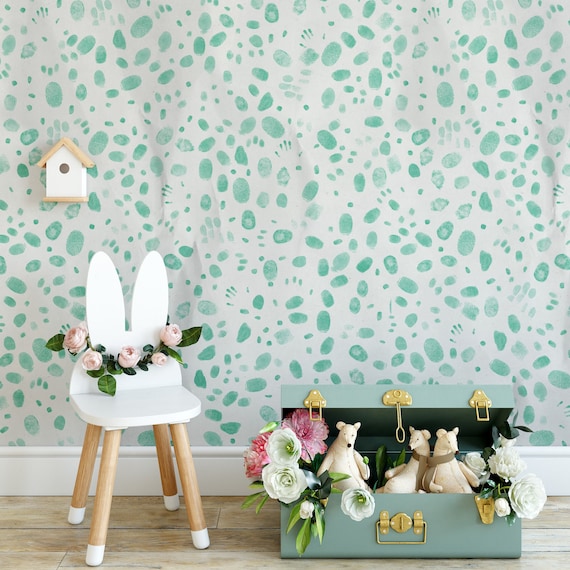 Family Fingerprint Illusion Wallpaper | Artistic Imprinted Memories Wallpaper for Modern Homes