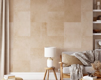 Boho Wallpaper in Neutral Tones, Blush Pink Temporary Wall Art, Industrial Texture Soft Blush Decor