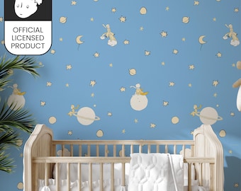 Official Little Prince Dreamy Sky Wallpaper - Soft Blue Cloud Pattern for Kids Room & Nursery Decor