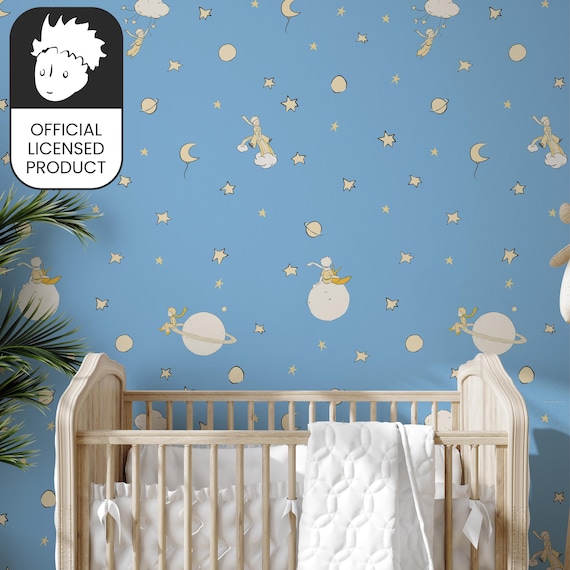 Official Little Prince Dreamy Sky Wallpaper - Soft Blue Cloud Pattern for Kids Room & Nursery Decor