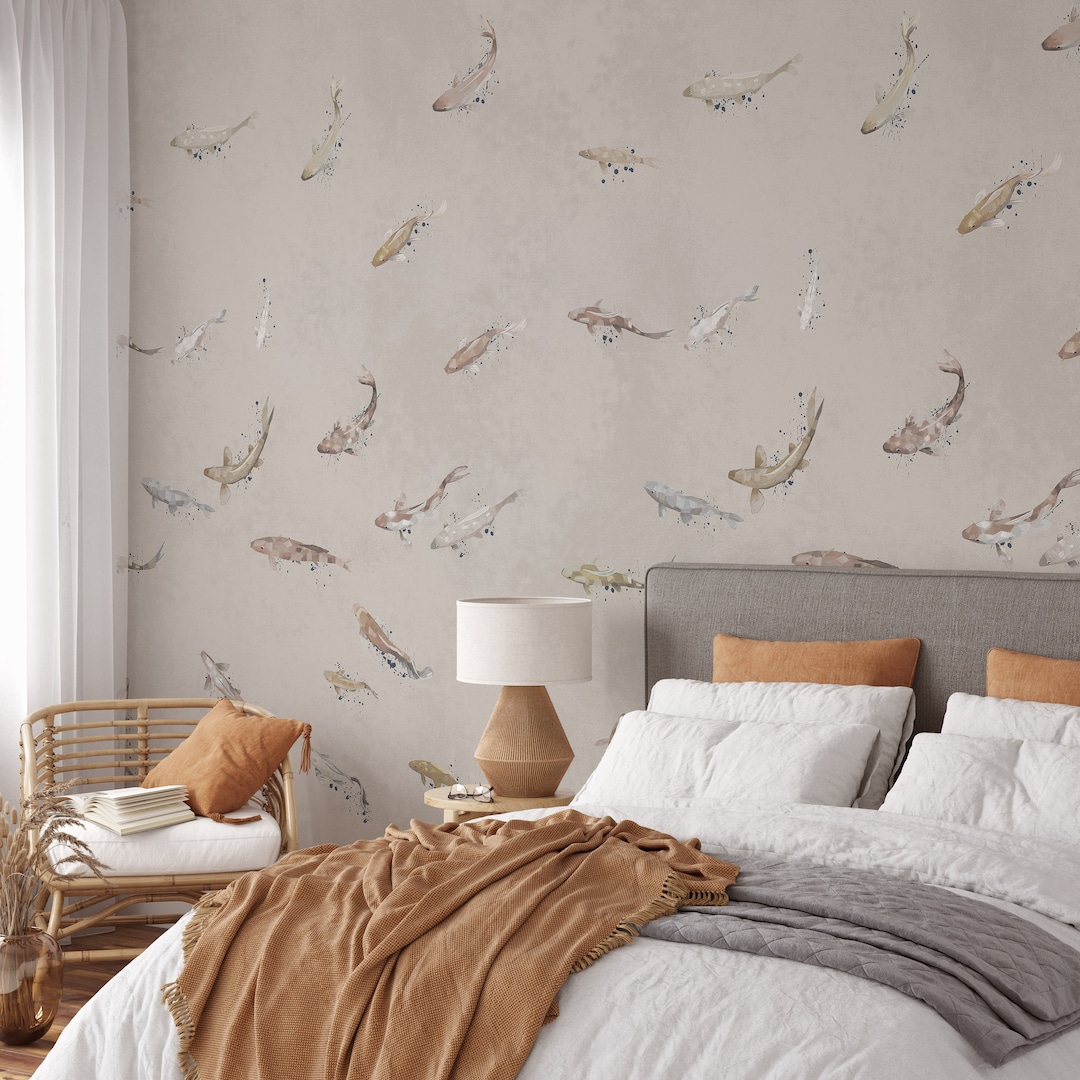 Fish Background Subtle Watercolor Fish Wallpaper, Gentle Aquatic Elegance, Serene Underwater ...