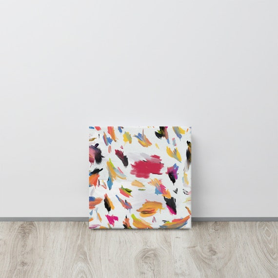 Brushstroke Print Canvas useful gifts also for coffee bar decor, aesthetic framed home inspo