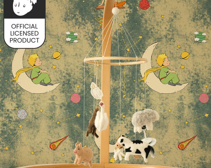 Official Little Prince Vintage Map Wallpaper - Antique Celestial Pattern for Kids Room & Study Decor