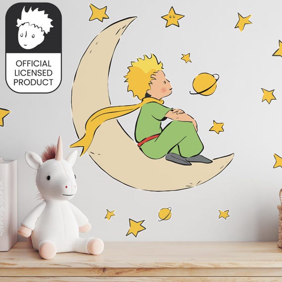 Little Prince Moon Wall Stickers | Official Licensed Nursery Decals | Kids Room Decor | Eco-Friendly