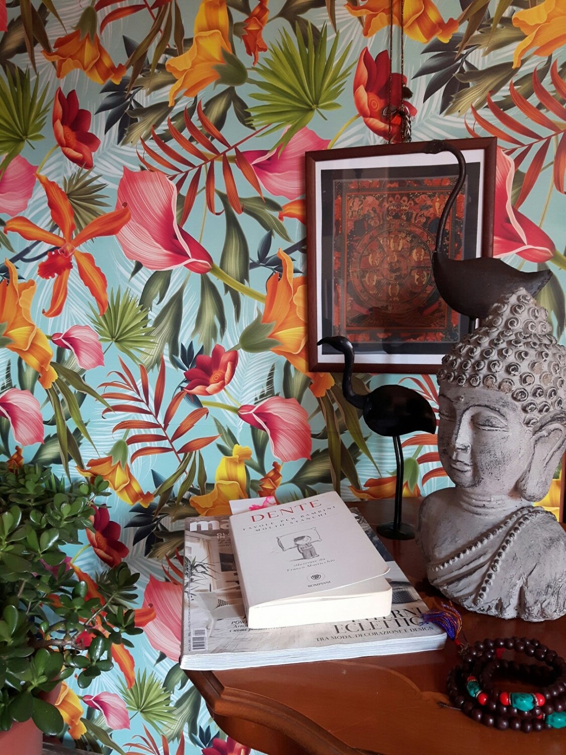 Balinese Tropical Wallpaper for Feature Wall | Etsy