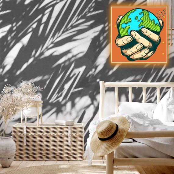 Tropical Plant Shadow Wallpaper - Bring the Serene Beauty of Nature to Your Walls