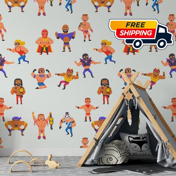 Funny Wrestling Children Wallpaper, Wrestler wall art