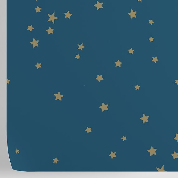 Blue And Gold Stars Wallpaper Baby Nursery Golden Star Wall Etsy Blue And Gold Stars Wallpaper Baby Nursery Golden Star Wall Etsy