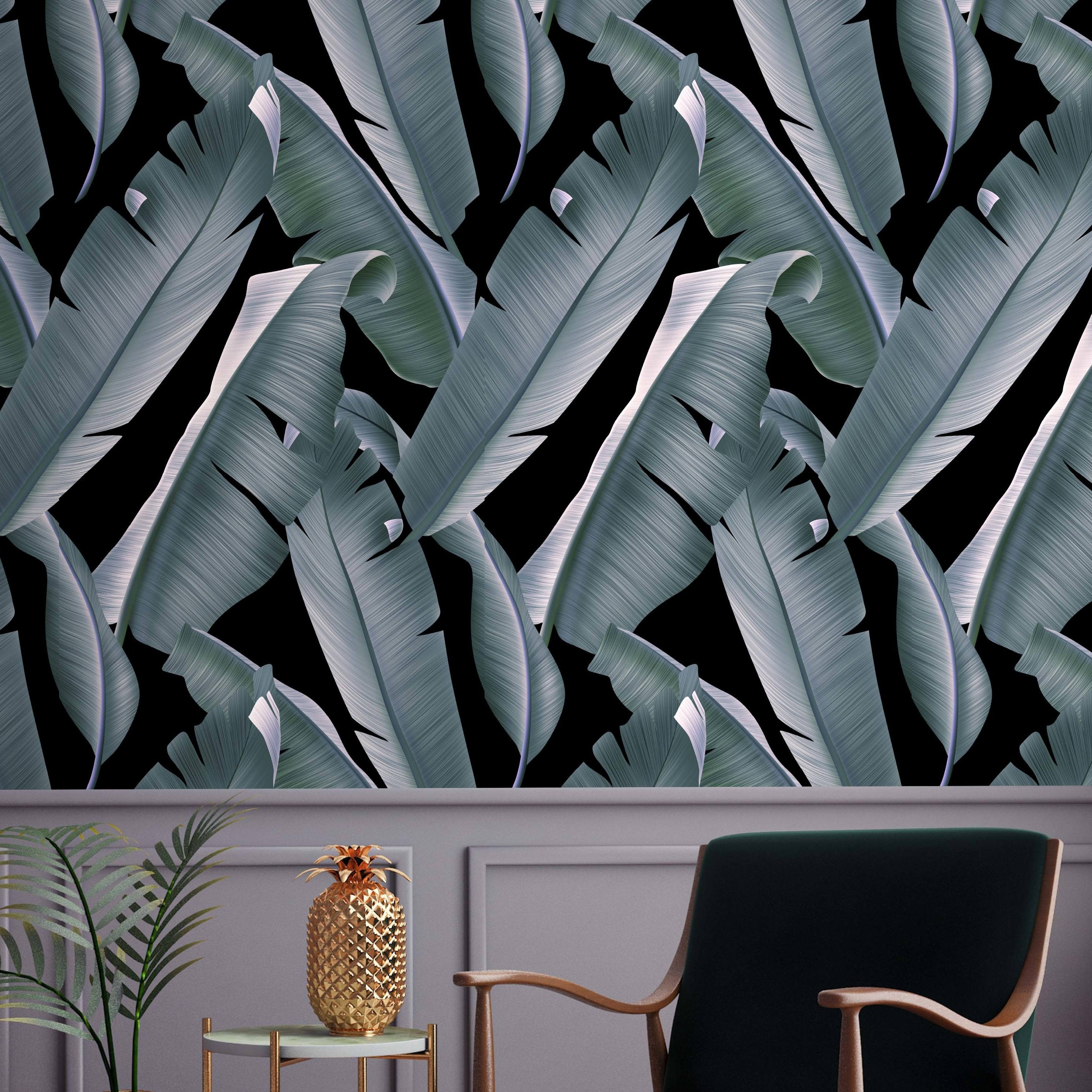 Tropical wallpaper, removable wallpaper, wallpaper, tropical, wall mural, tropical leaves