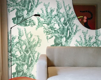 Marine Life Decor Coral Wallpaper, Sea Dragons Blue Coral Reef Wall Decor on white background