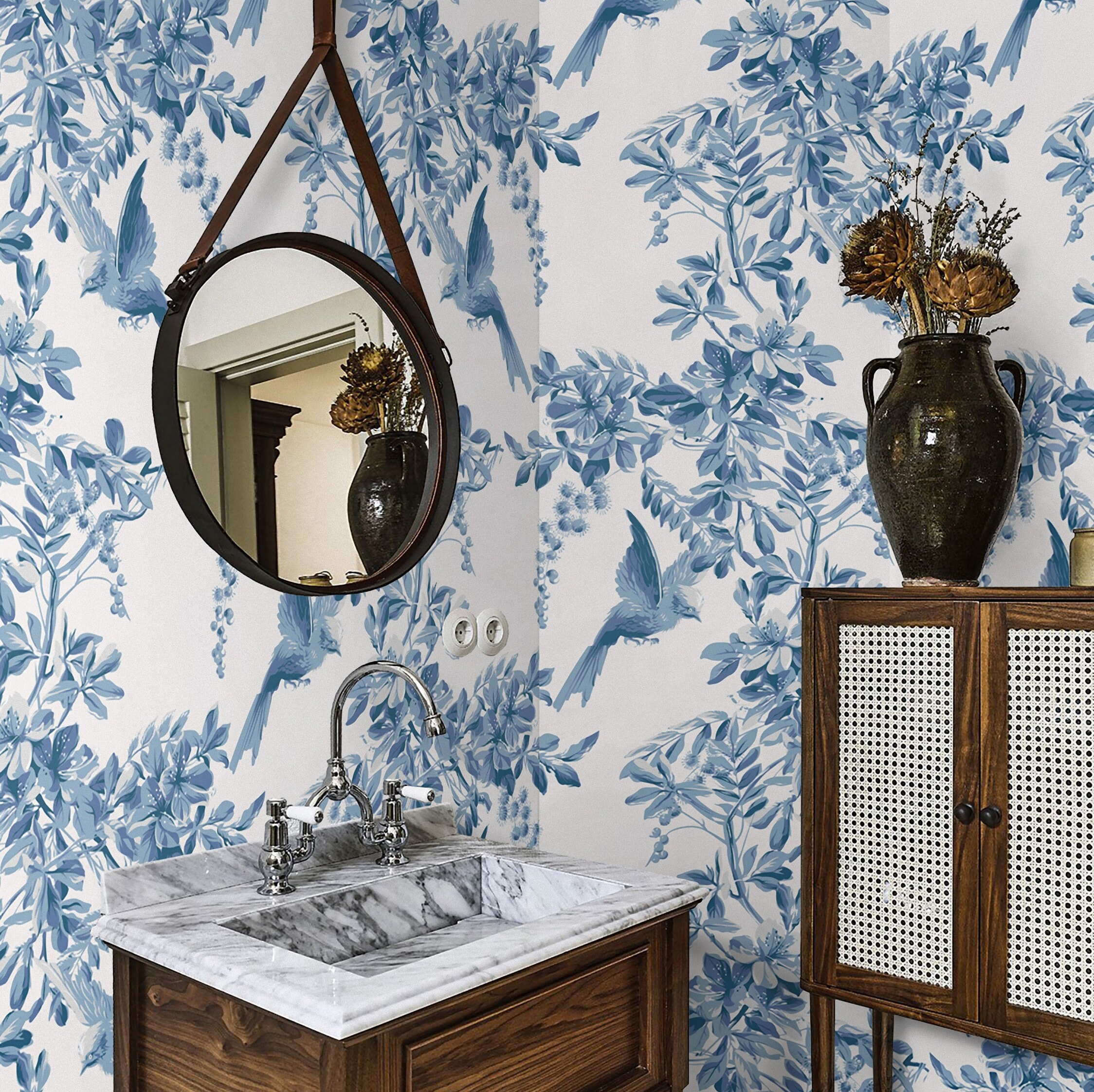 Free download blue and white toile wallpaper a french inspired decor idea  with a 600x600 for your Desktop Mobile  Tablet  Explore 45 Blue Toile  Wallpaper  Blue Toile Wallpaper 