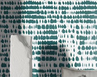 Colorful Polka Dot Wallpaper, Scandinavian Dotted Home Decor, Black Dalmatian Dots Wall Art