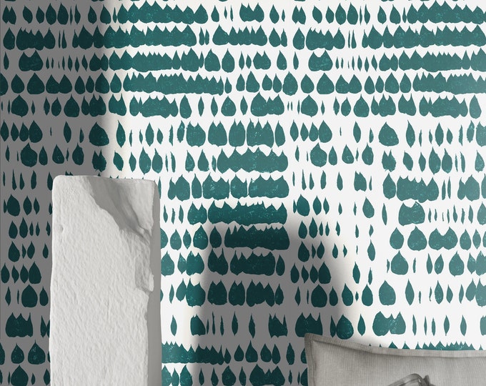 Colorful Polka Dot Wallpaper, Scandinavian Dotted Home Decor, Black Dalmatian Dots Wall Art