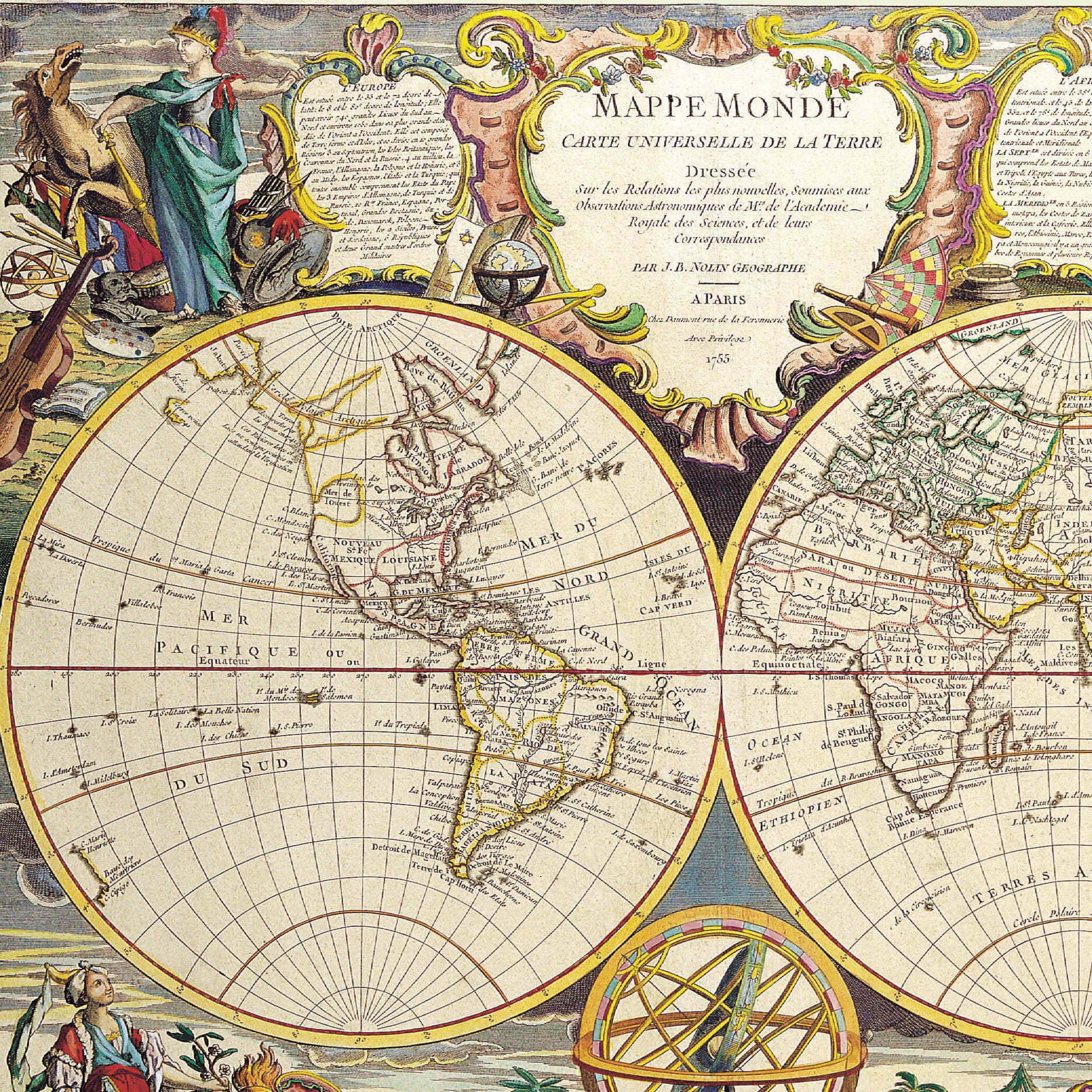 World Map Wall Art Wallpaper Mural Feature Wall Antique Wallpaper