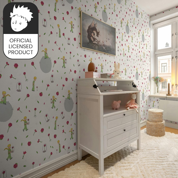 Official Little Prince Rose Care Wallpaper - Love Responsibility Pattern for Kids Room & Nursery Decor