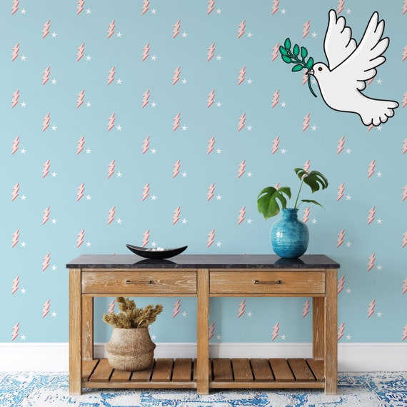 Lightning Bolt Preppy Wallpaper, Aesthetic Posh Wall Art, Trendy Wall Decor