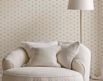 Cube Minimal Geometric Wallpaper – Black & White Modern Wall Decor, Eco Friendly, Easy to Apply, Stylish Home Accent