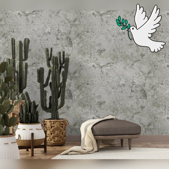 Industrial Concrete Modern Wallpaper, Minimalistic Grey Cement Wall Mural, Plaster Wallpaper