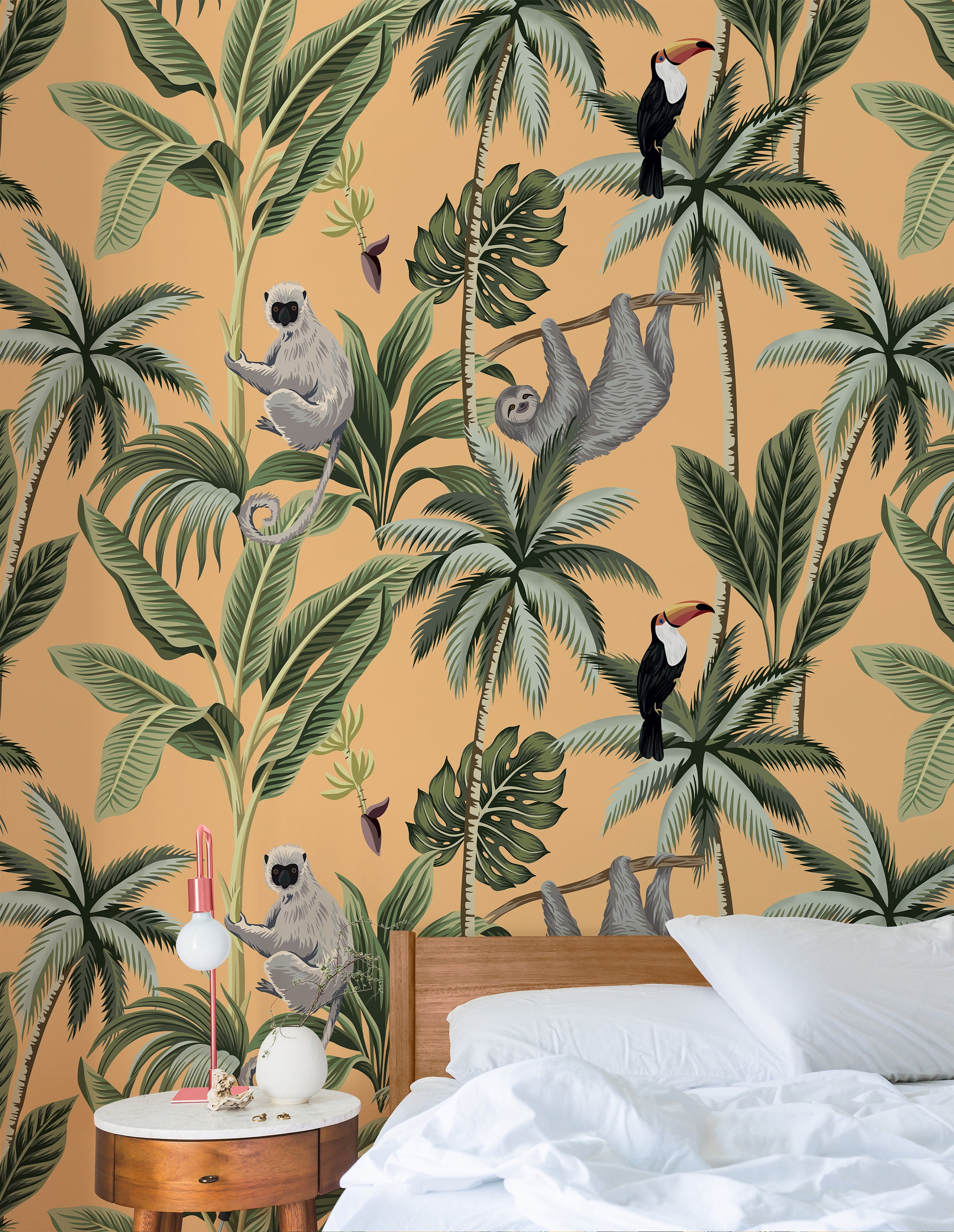 CUSTOM Tropical Forest Jungle Wallpaper for Nursery or Kids Room Decor