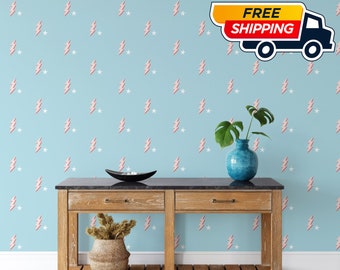 Lightning Bolt Preppy Wallpaper, Aesthetic Posh Wall Art, Trendy Wall Decor