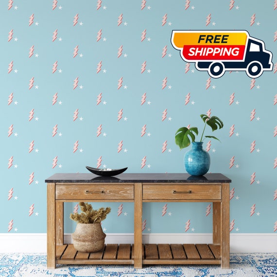 Lightning Bolt Preppy Wallpaper, Aesthetic Posh Wall Art, Trendy Wall Decor