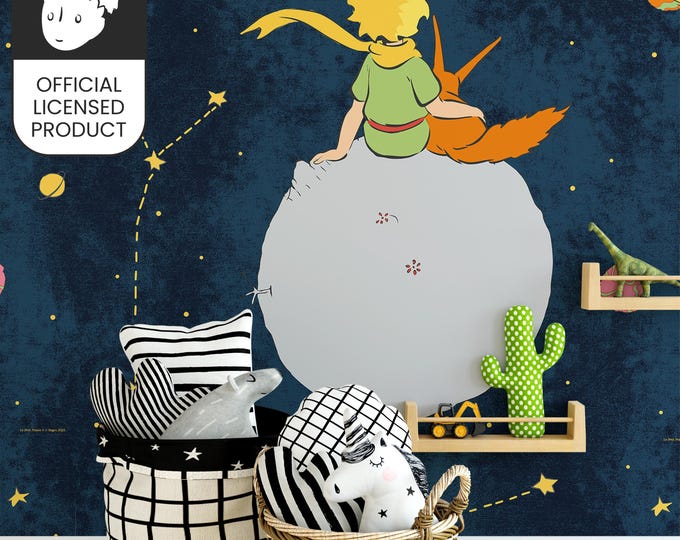 Official Little Prince Constellation Wallpaper - Deep Space Stars Pattern for Kids Room & Study Decor