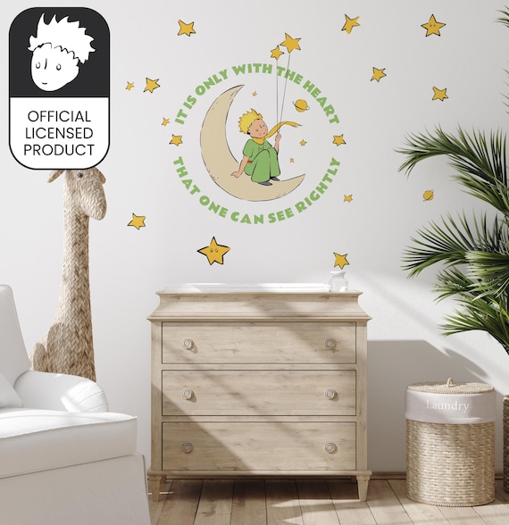 Little Prince Moon Wall Stickers | Official Licensed Nursery Decals | Kids Room Decor | Eco-Friendly