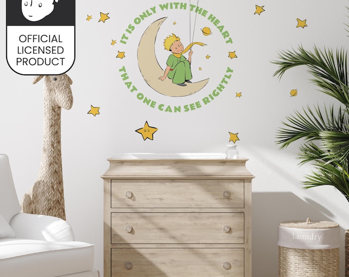 Little Prince Moon Wall Stickers | Official Licensed Nursery Decals | Kids Room Decor | Eco-Friendly