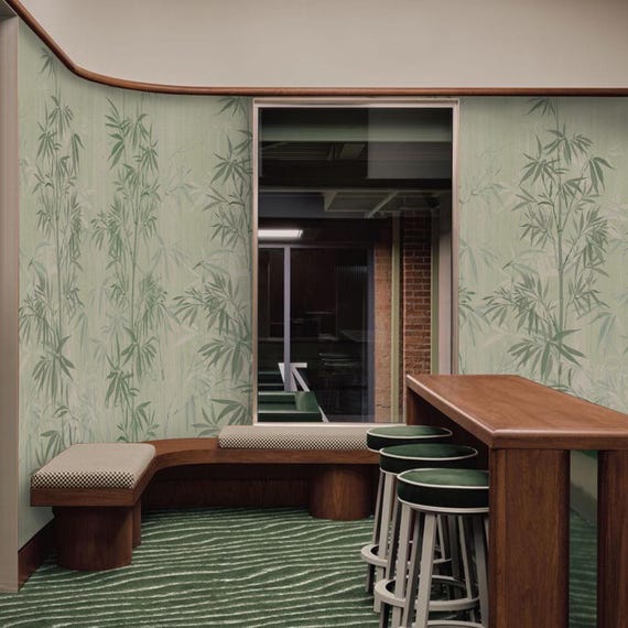 Japanese-Style Watercolor Bamboo Forest Wallpaper - Tranquil Wall Decor for Living Room & Bedroom - Elegant Nature Design