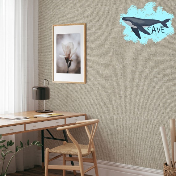 Neutral Tones Sisal Wallpaper, Minimalist Design Canvas Texture Hotel Wall Decor, Office Wall Decor Canvas