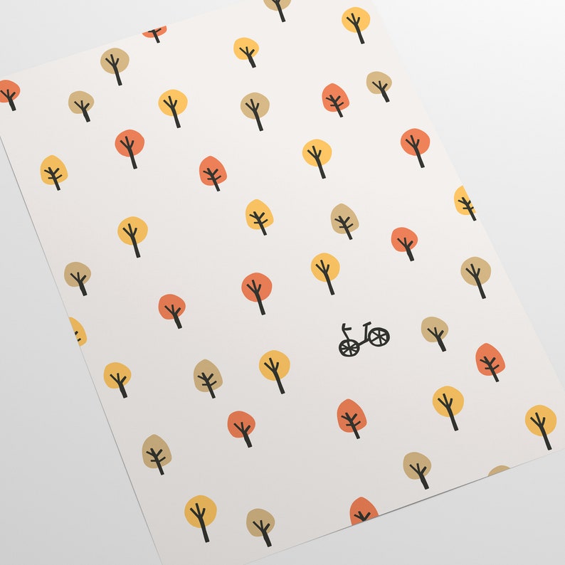 Beige Baby Room Light Wallpaper With Trees Pastel Wallpaper - Etsy