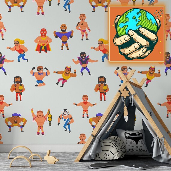 Funny Wrestling Children Wallpaper, Wrestler wall art