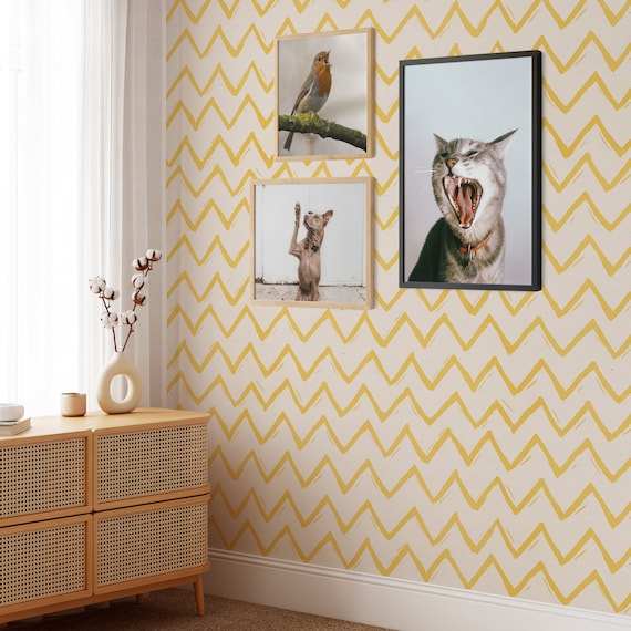 Minimalist Removable Chevron Wallpaper, Zig Zag Herringbone Wall papering, Minimal Decor