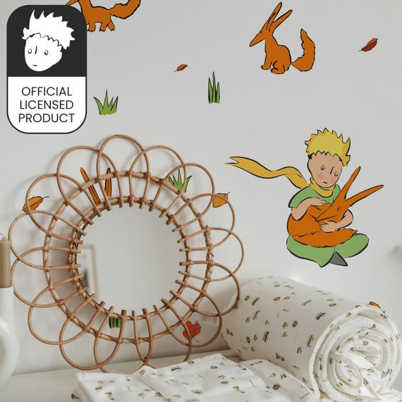 Official Little Prince Fox Friendship Wallpaper - Autumn Leaves Pattern for Kids Room & Nursery Decor